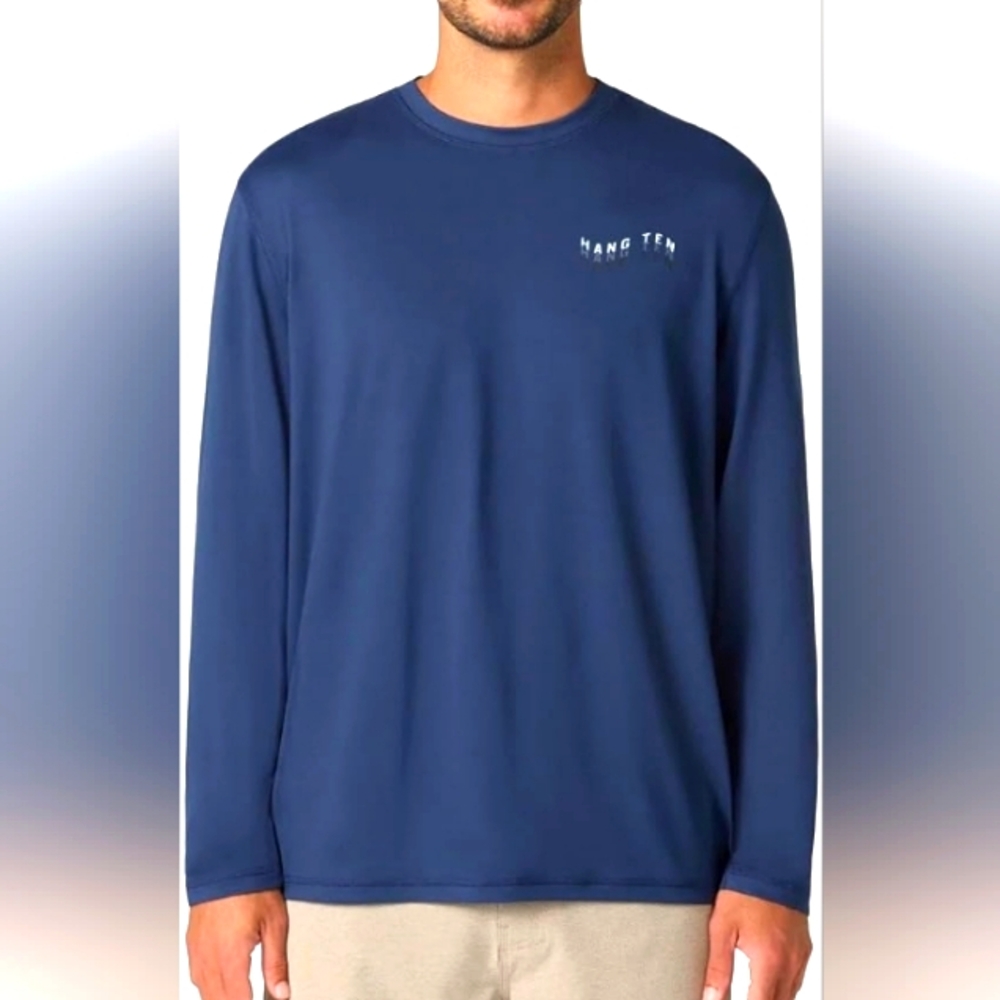 Hang Ten LONG SLEEVE SUN TEE SIZE 2XL NAVY BLUE